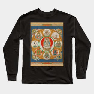 Mandala golden wheel Long Sleeve T-Shirt